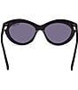 TOM FORD Women's Toni 55mm Cat Eye Polarized Sunglasses, Color:Smoke Black/Smoke - Image 5