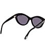 TOM FORD Women's Toni 55mm Cat Eye Polarized Sunglasses, Color:Smoke Black/Smoke - Image 6