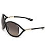 Color:Black/Smoke - Image 2 - Women's Whitney 64mm Oval Sunglasses