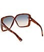 Color:Blonde Havana - Image 6 - Women's Yvonne 63mm Butterfly Havana Sunglasses