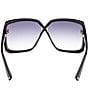 Color:Smoke Black/Smoke - Image 5 - Women's Yvonne 63mm Butterfly Sunglasses