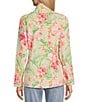 Color:Cameo - Image 2 - Aruba Fleur Printed Long Sleeve Stand Collar Full Front Zip Jacket