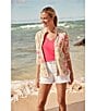 Color:Cameo - Image 5 - Aruba Fleur Printed Long Sleeve Stand Collar Full Front Zip Jacket