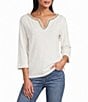 Tommy Bahama Ashby Rib Knit Split V-Neck Long Sleeve Tunic - Image 1