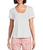 Color:White - Image 1 - Ashby Scoop Neck Short Sleeve Tee Shirt