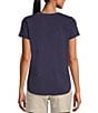 Color:Island Navy - Image 2 - Ashby Scoop Neck Short Sleeve Tee Shirt