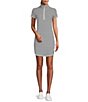 Color:Black - Image 1 - IslandZone® Aubrey Cassia Stripe Print Quarter Zip Short Sleeve Dress