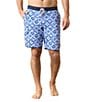 Color:Blue Cove - Image 1 - Baja Painted Geometric 9#double; Inseam Board Shorts