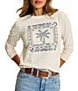 Tommy Bahama x Stetson Bandana Bay Palm Print Crew Neck Long Sleeve Lux Tee - Image 1