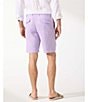Color:Paisley Purple - Image 2 - Beach Coast Linen Flat Front 10#double; Inseam Shorts