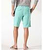 Color:Castaway Green - Image 2 - Beach Coast Linen Flat Front 10#double; Inseam Shorts