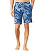 Color:Dark Blue Muse - Image 1 - Big & Tall Baja Santiago Palms 10#double; and 11#double; Inseam Board Shorts
