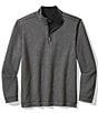 Tommy Bahama Big & Tall Flipview Half-Zip Pullover, Color:Black Heather - Image 2