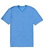Color:Palace Blue - Image 1 - Big & Tall IslandZone Coastal Crest Short Sleeve V-Neck T-Shirt