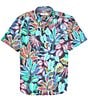Color:Island Navy - Image 1 - Big & Tall IslandZone Mojito Bay Jungle Tropics Short Sleeve Woven Shirt
