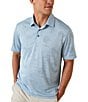 Color:Silvery Blue - Image 1 - Big & Tall IslandZone Palm Coast Palmera Short Sleeve Polo Shirt