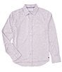 Color:Deep Grape - Image 1 - Big & Tall IslandZone San Lucio Houndstooth Long Sleeve Woven Shirt