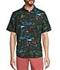 Tommy Bahama Big & Tall Neon Shores Short Sleeve Woven Shirt, Color:Black - Image 1