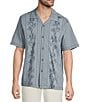Tommy Bahama Big & Tall Palm Fresco Beach Short Sleeve Woven Camp Shirt, Color:Steel - Image 1