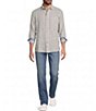 Tommy Bahama Big & Tall Raffia Dunes Stripe Long Sleeve Woven Shirt - Image 3