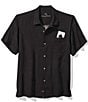 Color:Black - Image 2 - Big & Tall Slackin And Stackin Short Sleeve Woven Camp Shirt