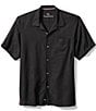 Color:Black - Image 1 - Big & Tall Solid Tropic Isle Silk Short Sleeve Woven Shirt