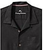 Color:Black - Image 2 - Big & Tall Solid Tropic Isle Silk Short Sleeve Woven Shirt
