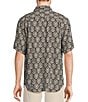 Color:Black - Image 2 - Big & Tall Veracruz Cay Monstera Tiles Short Sleeve Woven Shirt
