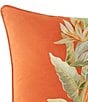 Color:Orange/Multi - Image 2 - Birds Of Paradise Cotton Canvas Square Decorative Pillow