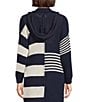 Tommy Bahama Boardwalk Stripe V-Neck Long Sleeve Button Front Cardigan, Color:Coastline - Image 2