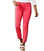 Color:Paradise Pink - Image 1 - Boracay Beach Cotton Blend Stretch Sateen High Rise Ankle Jeans