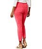 Color:Paradise Pink - Image 2 - Boracay Beach Cotton Blend Stretch Sateen High Rise Ankle Jeans