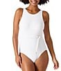 Color:White - Image 1 - Cable Beach High Neck Belted One Piece Swimsuit