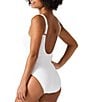 Color:White - Image 2 - Cable Beach High Neck Belted One Piece Swimsuit