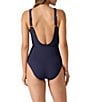 Color:Mare Navy - Image 2 - Cable Beach High Neck Belted One Piece Swimsuit