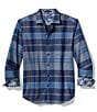 Tommy Bahama Canyon Beach Pebble Cay Plaid Long Sleeve Shirt, Color:Dockside Blue - Image 1