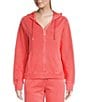 Color:Pure Coral - Image 1 - Captiva Isles Hybrid Twill French Terry Long Sleeve Hooded Coordinating Pullover