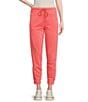Color:Pure Coral - Image 1 - Captiva Isles Hybrid Twill French Terry Straight-Leg Pocketed Coordinating Drawstring Joggers