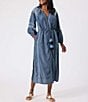 Color:Chambray - Image 1 - Chambray Embroidered Swim Cover-Up Tiered Dress