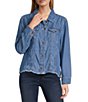 Tommy Bahama Chambray O'Lei Linen Blend Raw Edge Jacket, Color:Medium Indigo Wash - Image 1