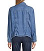 Tommy Bahama Chambray O'Lei Linen Blend Raw Edge Jacket, Color:Medium Indigo Wash - Image 2