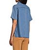 Tommy Bahama Chambray O'Lei Utility Short Sleeve Popover Top, Color:Medium Indigo Wash - Image 4