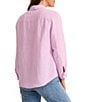 Tommy Bahama Coastalina Linen Relaxed Button Front Top, Color:Grape Mist - Image 2
