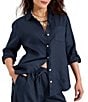 Tommy Bahama Coastalina Linen Relaxed Button Front Top - Image 1