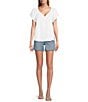 Tommy Bahama Coastalina Linen V-Neck Flutter Top, Color:White - Image 5