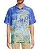 Color:Summer Aqua - Image 1 - Coconut Point Hidden Oasis Woven Shirt