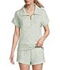 Tommy Bahama Coordinating Scuba Palm Voyage Porto Fronds Printed Fold Down Collar Short Sleeve Half Zip Top - Image 1
