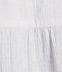 Color:White - Image 4 - Coral Isle Cotton Gauze Island Soft V-Neck Short Sleeve High-Low Hem Shirt