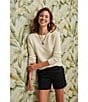 Tommy Bahama Crystal Sands Bateau Neck Long Sleeve Sequin Embellished Sweater, Color:Coconut - Image 5