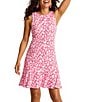 Tommy Bahama Darcy Bright Bay Flounce Crew Neck Sleeveless A-Line Dress, Color:Paradise Pink - Image 1